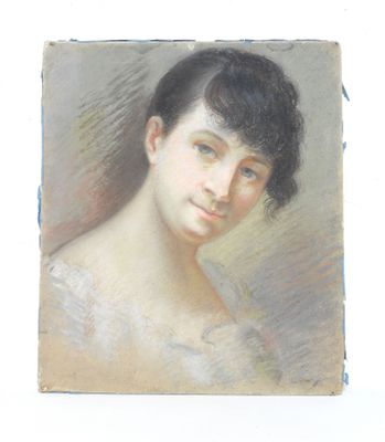 École du XIXe siècle. Portrait de jeune femme. - Photo 1