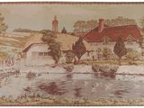 une image d'un tableau représentant une maison au bord d'une rivière