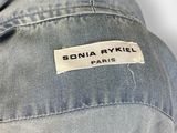the label on the back of a denim jacket reads, ' bona rykel paris '