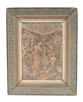 École indonésienne. Scène d'offrande. - Photo 1