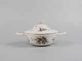 an image of a white bowl with flowers on it