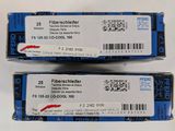 two boxes of blue and white batteries sitting on top of a white surface