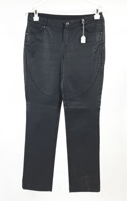 Jean Paul Gaultier pantalon en toile enduite noire vintage t…