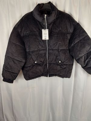 BERSHKA - Blouson matelassé - Velours côtelé noir - Taille M…