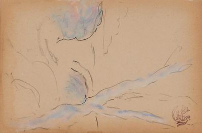 dessin représentant un oiseau perché sur une branche, une fleur dans le bec