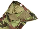 the jacket is camouflaged with a green and brown pattern