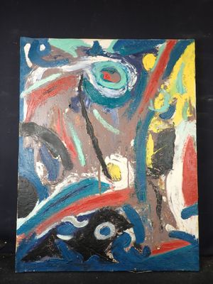 peinture abstraite sur une surface noire avec un fond noir