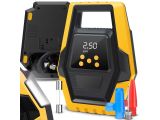 a yellow and black car jump compressor with a digital display