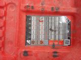 a close up of a red box with numbers on it
