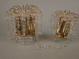 paire d'appliques en laiton et cristal