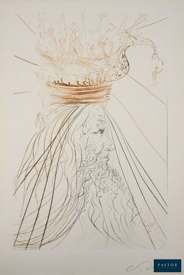 une image représentant le dessin d'une femme en robe, coiffée d'une couronne
