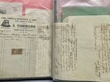 a book with a lot of papers inside of it