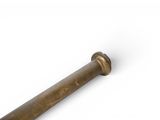 an old brass pipe with a wooden handle on a white background
