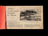 an old book with a picture of a boat in the water