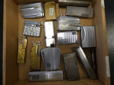 a box full of different types of lighters and lighters