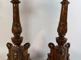 paire de chandeliers anciens en laiton