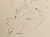 un dessin représentant un oiseau sur une feuille de papier