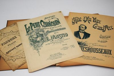 Gustave Nadaud, deux feuillets manuscrits dans chansons de B… - Photo 1