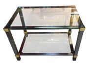 Petite table basse ou bout de canapé en métal, deux plateaux… (photo 2)