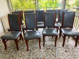 six chairs that are sitting on a rug in a room