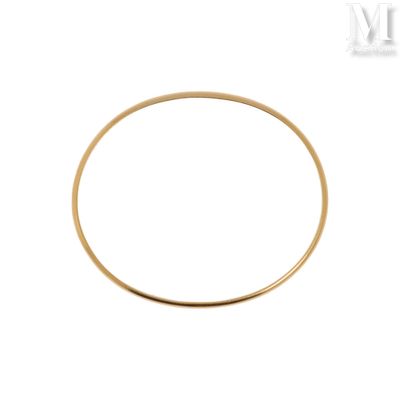 Bracelet jonc Bracelet jonc ovale en or jaune 18k (750°/°°). - Photo 1