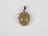 a pendant with a brown stone in the middle of it
