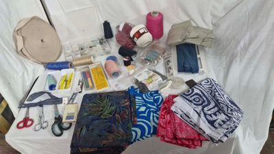 many items that are on the table ready to be packed