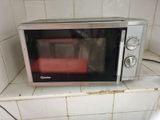 a microwave that is sitting on a counter in a kitchen
