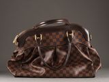louis vuitton damier speedy mm in brown and brown checkerboard