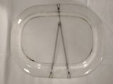 a white toilet with a chain hanging from it ' s side
