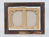 an old picture frame with a picture of a window in it