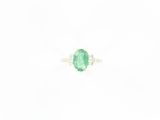 bague ovale en émeraude et diamant