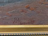 an image of a close up of a painting of a person on a horse