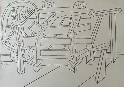 a drawing of a machine that is sitting on a table