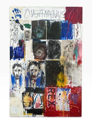 an image of a painting on a white surface with a lot of different colors