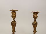paire de chandeliers anciens en laiton