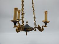 Lustre de style Empire en bronze et métal peint à trois bras… (photo 2)