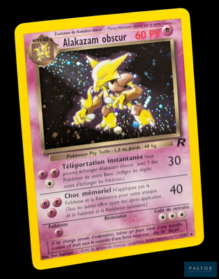 une image d'une carte Pokémon sur laquelle figure le portrait d'une personne