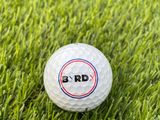 une balle de golf blanche posée au milieu d'un terrain verdoyant