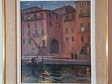 a picture of a painting of a boat in the water