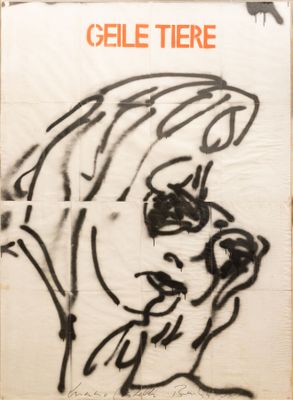 an image of a poster with a drawing of a woman ' s face on it