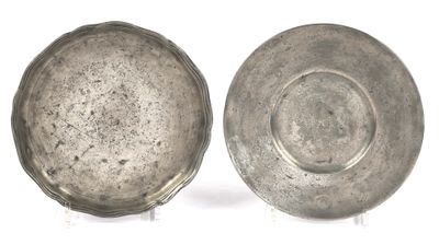 pair of antique silver plate on stand on white background