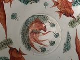 a picture of a plate with fish and plants on it