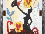 an image of a painting of a woman holding a flower in her hand