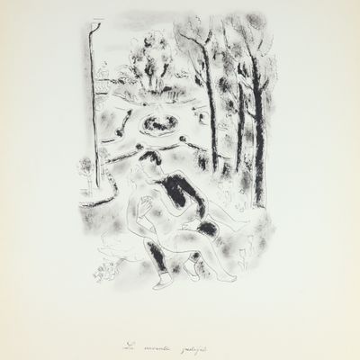 an image of a black and white drawing of a person in the snow