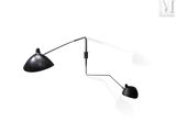 an image of a wall lamp with a black shade on a white background