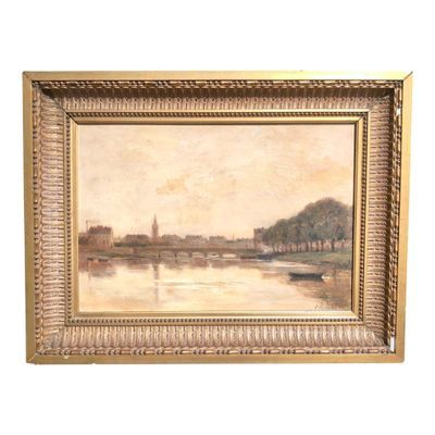Alfred LEDUC (c.1850-1913) Nantes, la Loire et le pont de La…