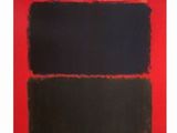 an image of a painting with black and red stripes on a red background