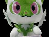 a green and white cat with pink eyes sitting on a black background