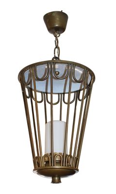 an image of a lantern hanging from the ceiling with a candle inside of it
